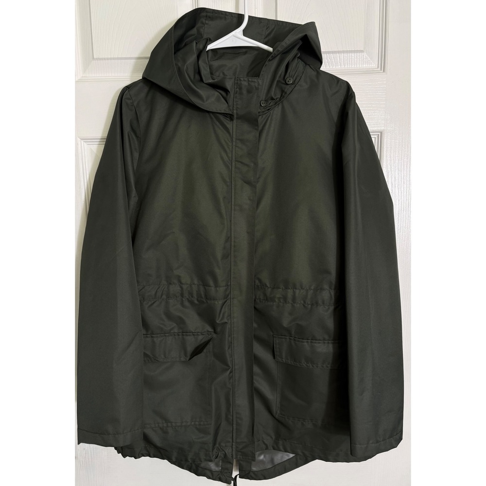 Renuar Hooded Rain Jacket Large Olive Green R3593-I273 Quilted Liner